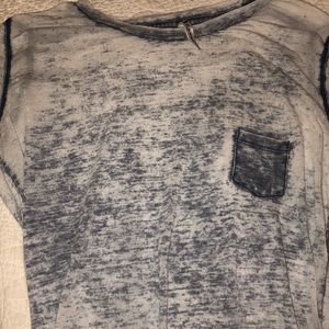 Blue See through top